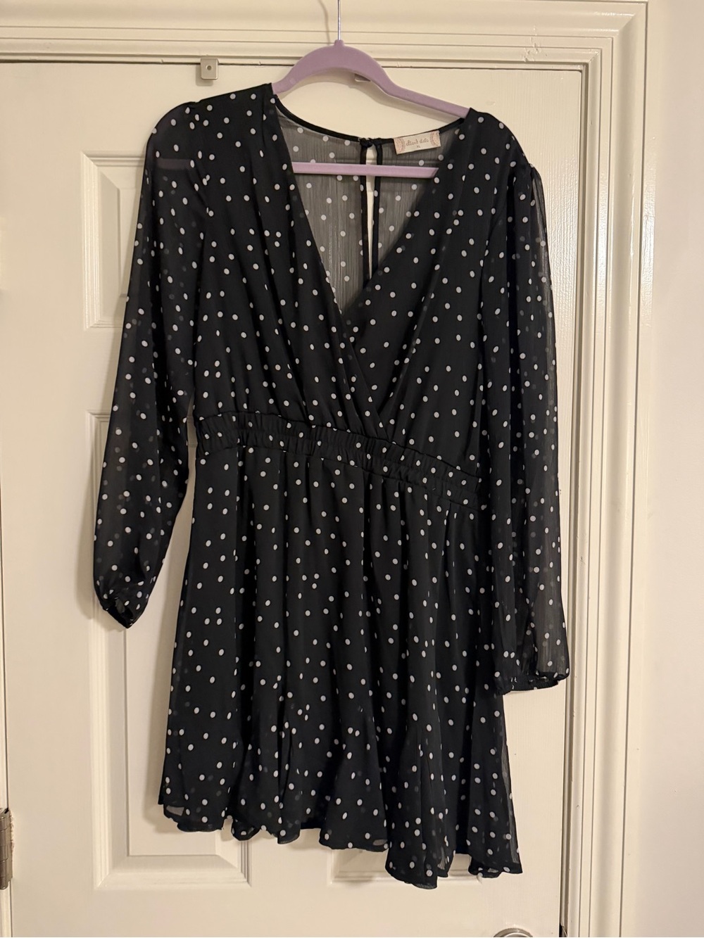 Altar'd State Black Polka Dot Mini Dress